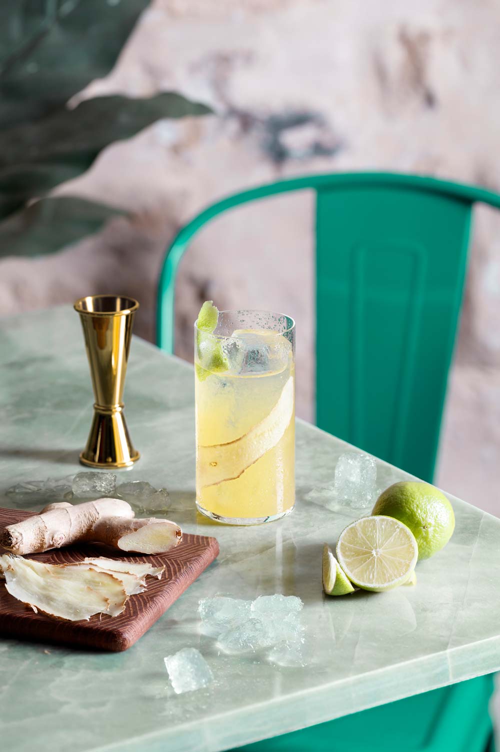 glass of Dark Stormy Pineapple