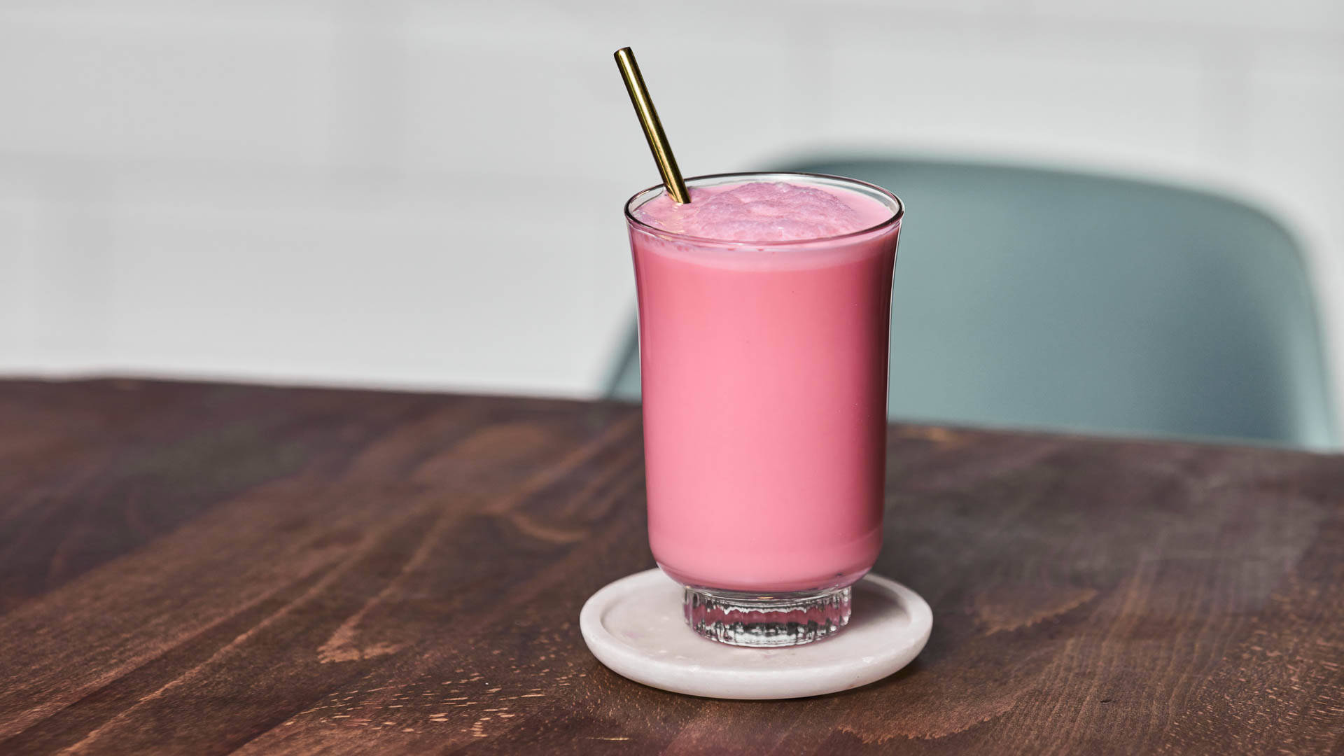 A glass of Raspberry Shake on a transparent background