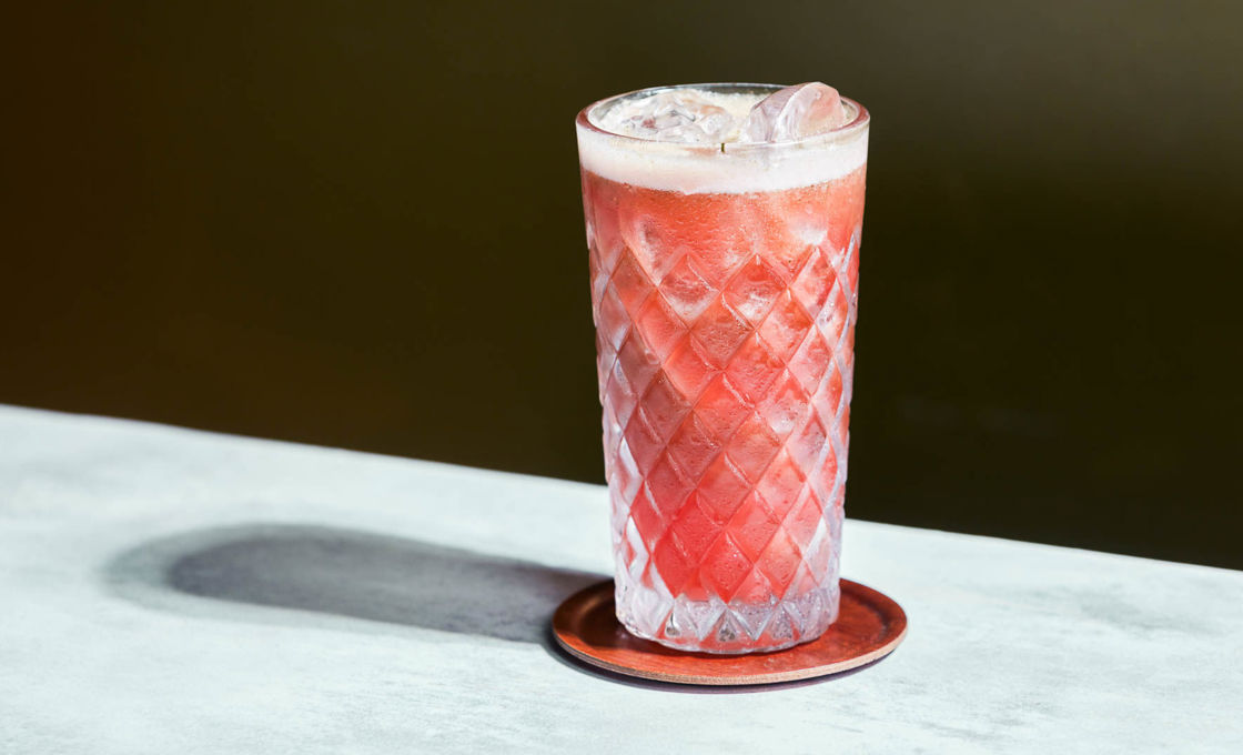 Glass of Icy Apple on a marble surface