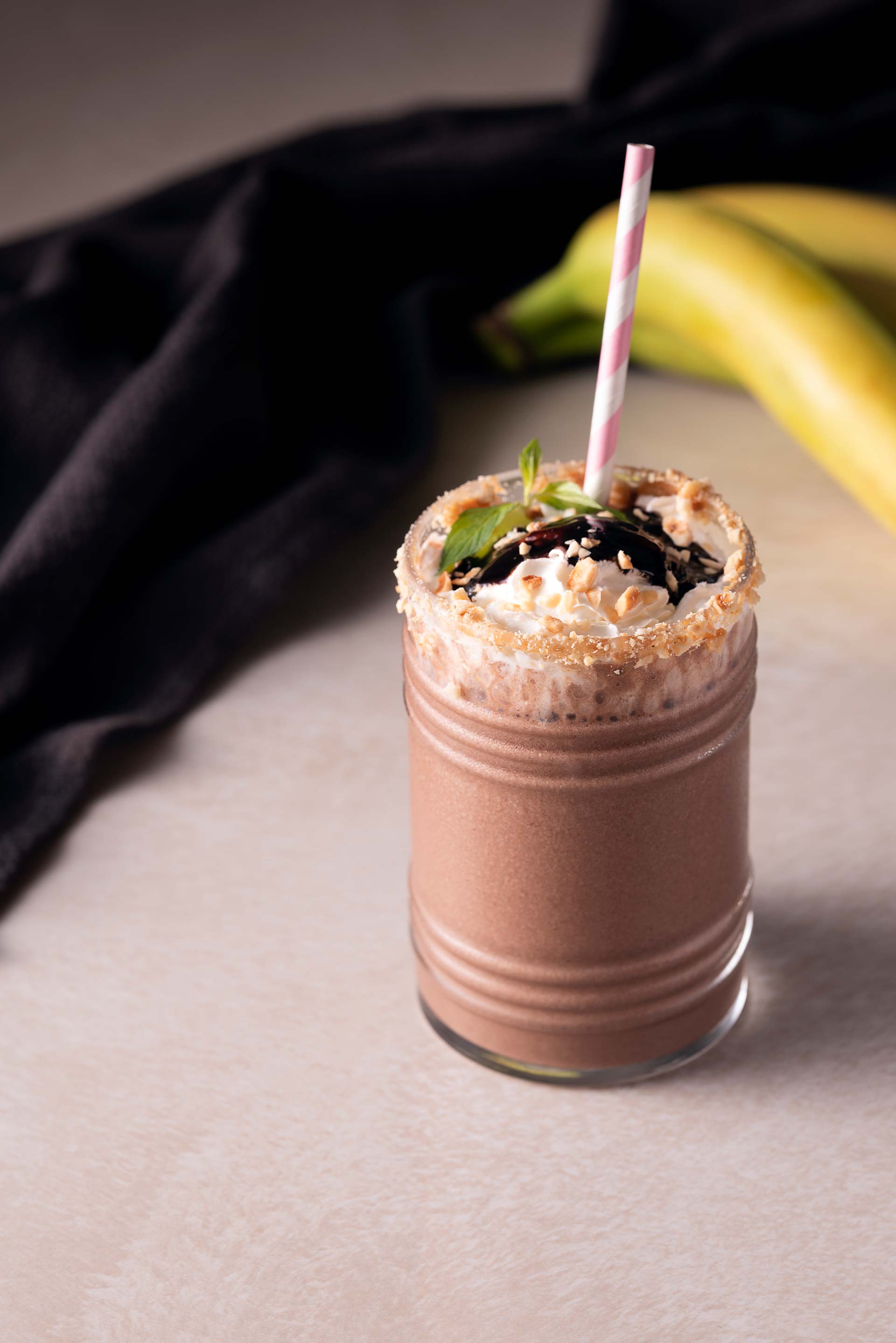 shake drink with garnish