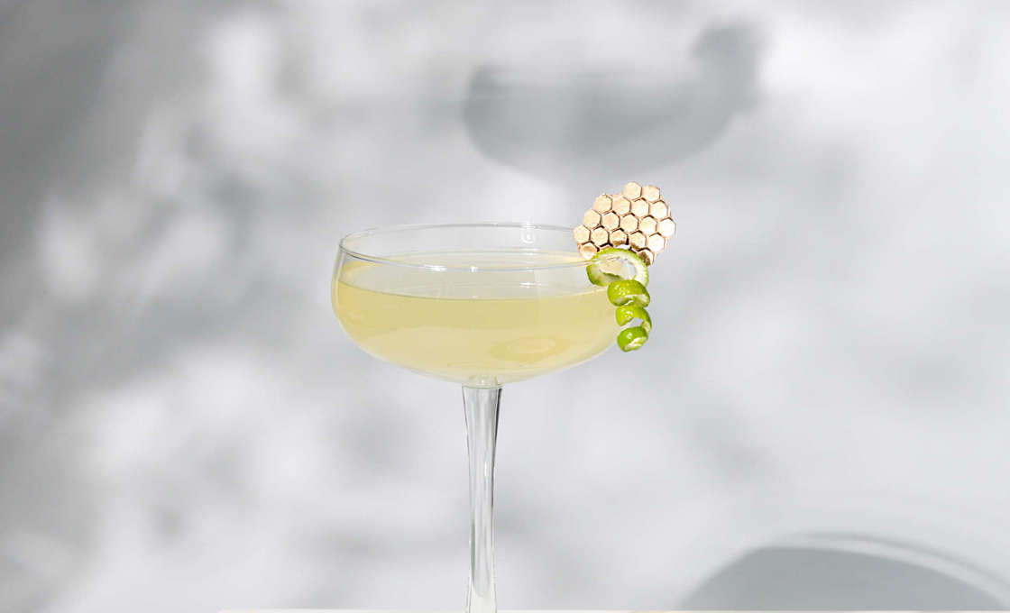 Bees knees Gin Cocktail Mixology with honey and lime juice