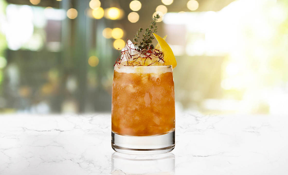 glass of Prime Time with garnish